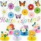 Spring Party Decorations Set – “Hello Spring” Banner, Sunflower & Butterfly Hanging Swirls, Daisy Honeycomb Centerpieces, and Floral Table Toppers for Birthday or Wedding Celebrations (31PCS)